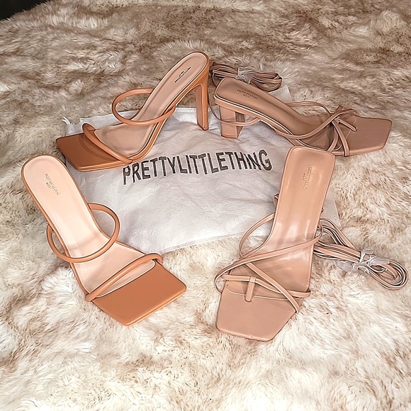 2 pairs "Pretty Little Thing" heels / size 7wide NEW - Picture 1 of 8